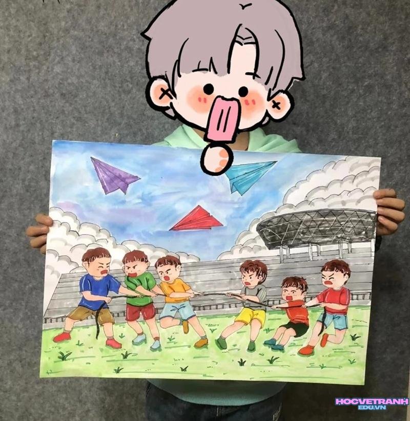 vẽ cờ hội kéo co