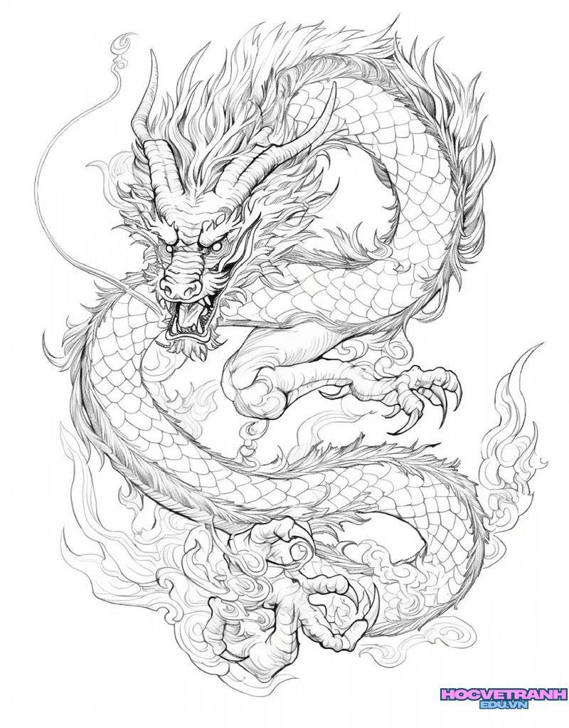vẽ con cá chép hóa rồng