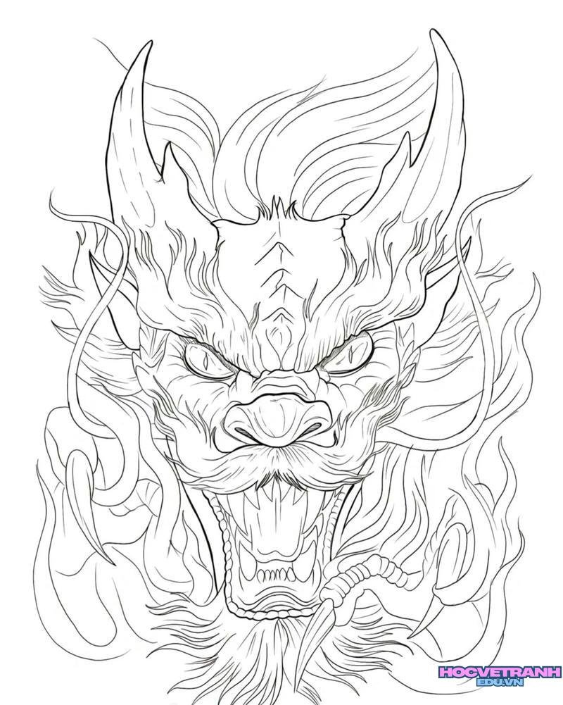 vẽ con rồng lửa