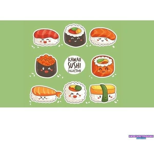 vẽ đồ ăn cute đơn giản