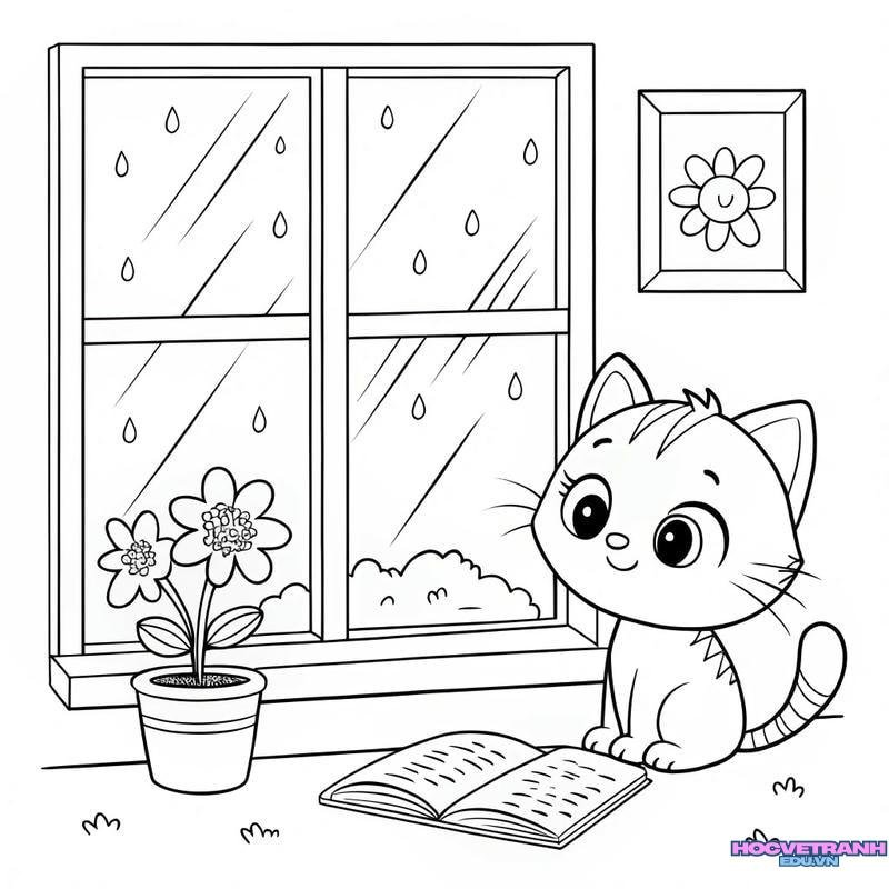 vẽ đọc sách đơn giản