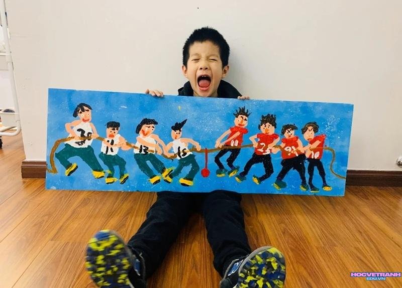 vẽ đôi tay kéo dây