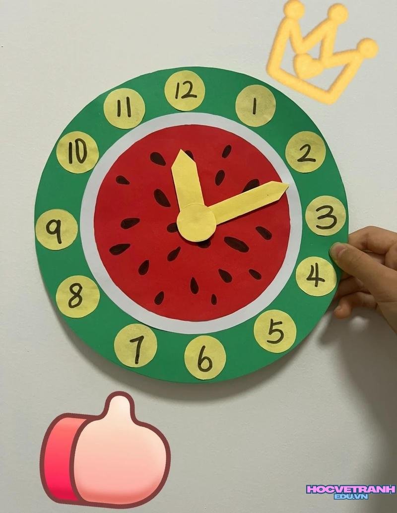 vẽ đồng hồ dưa hấu
