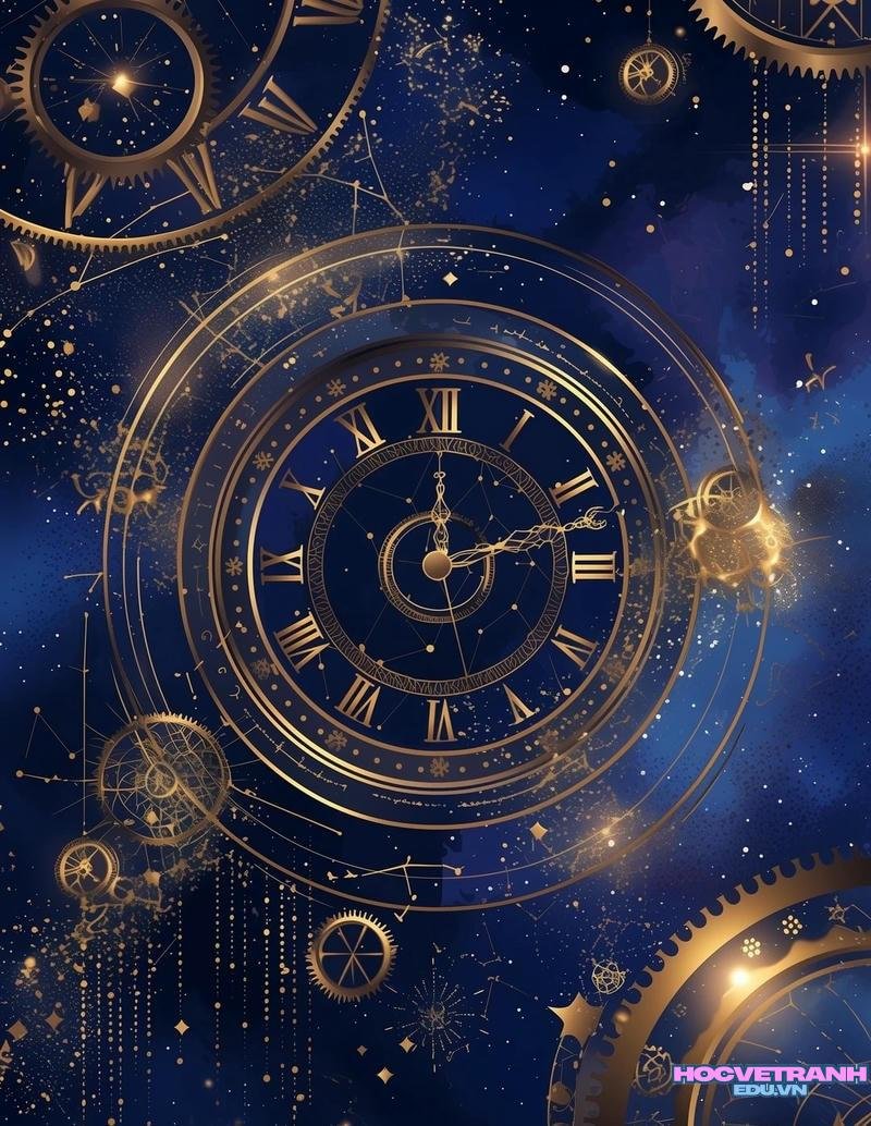 vẽ đồng hồ phòng khách