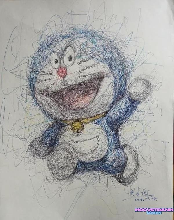 vẽ doremon đơn giản