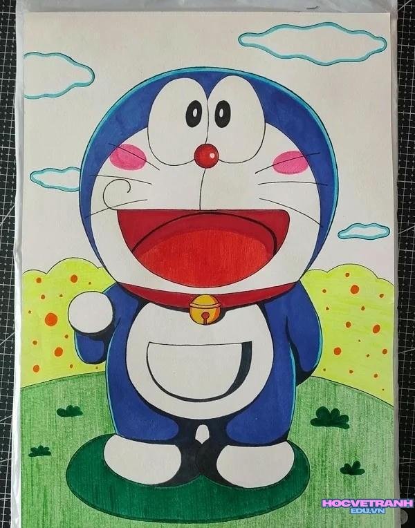vẽ doremon quyết tâm
