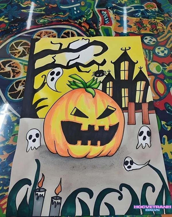 vẽ halloween trang trí