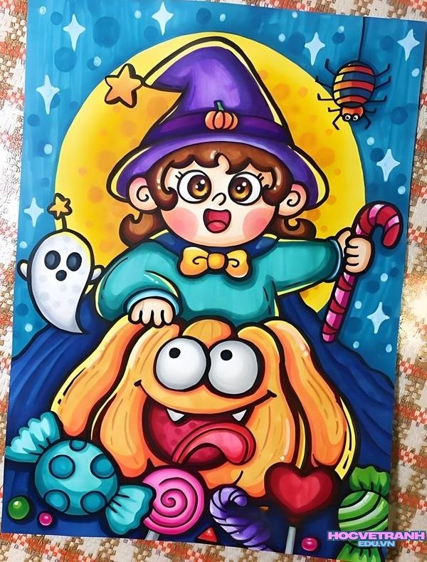 vẽ hóa trang halloween