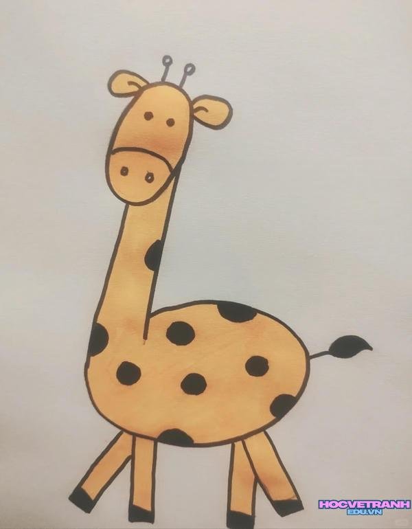 vẽ hươu cao cổ đẹp xinh