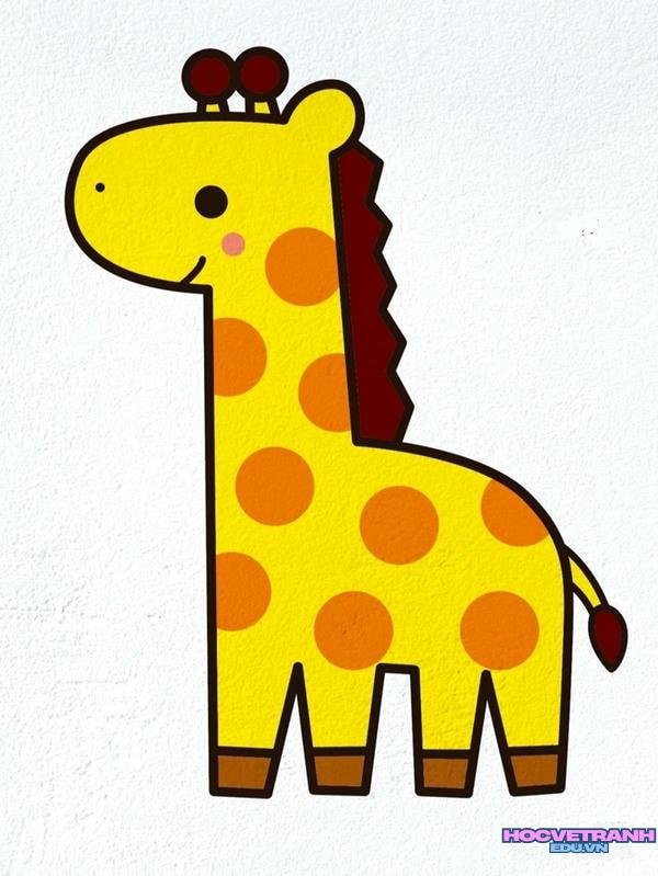 vẽ hươu cao cổ đẹp