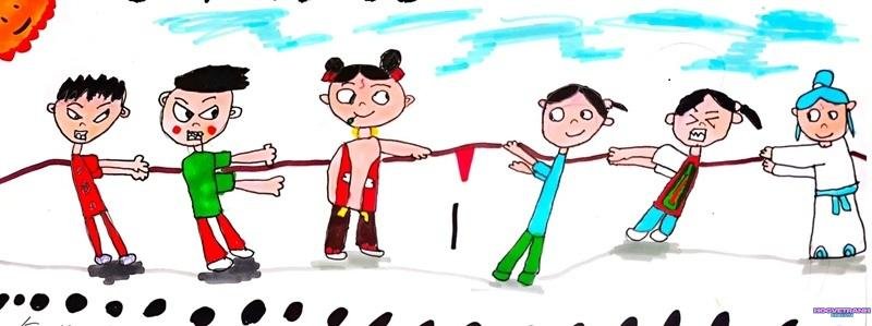 vẽ kéo co cho bé