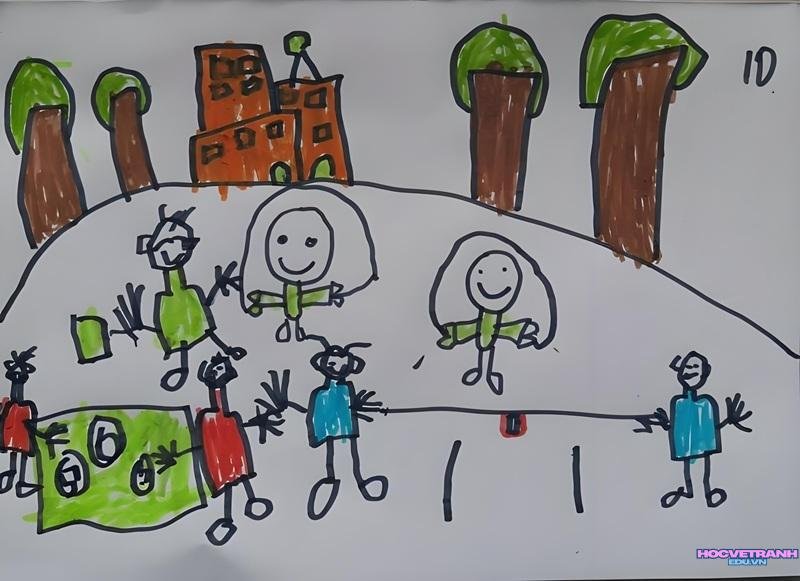 vẽ kéo co đơn giản