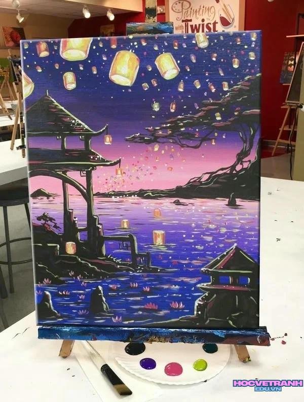 vẽ lễ hội hoa đăng