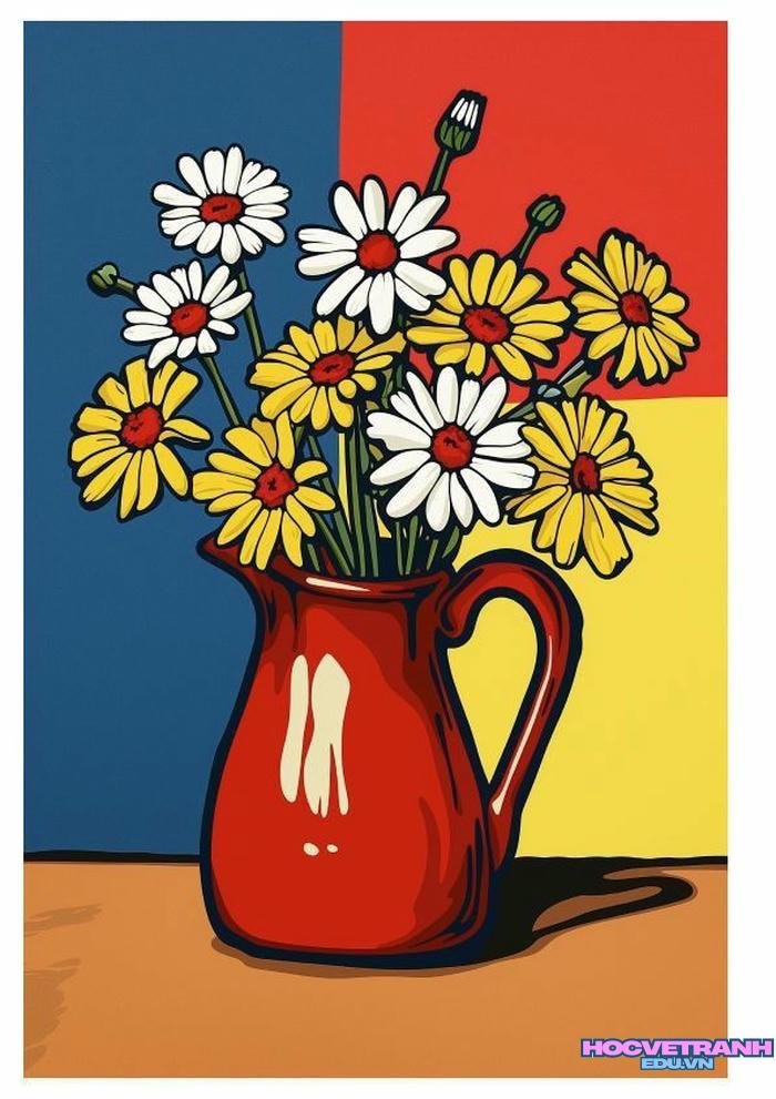 vẽ lọ hoa đơn giản