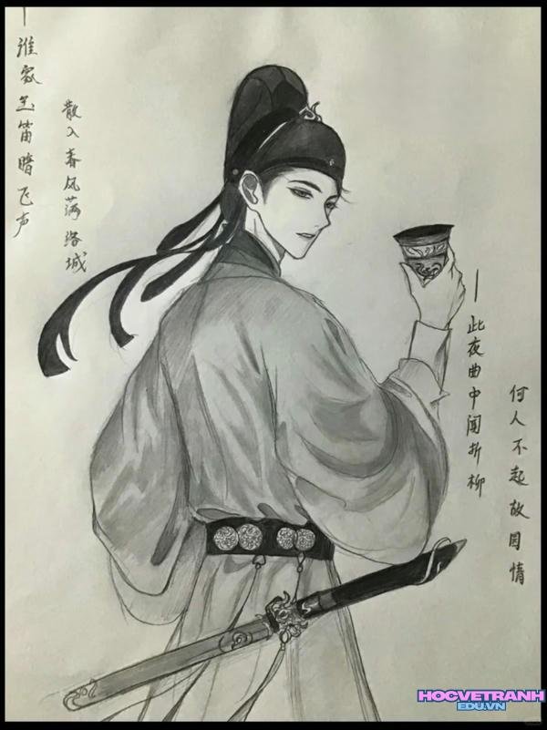 vẽ nam thần cổ trang