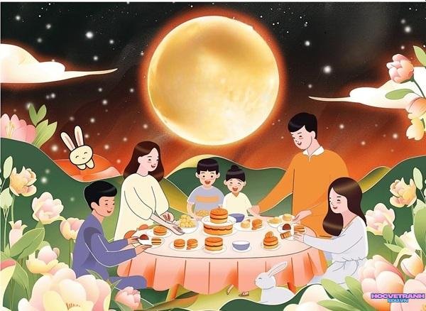 vẽ nét đẹp trung thu