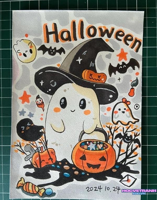 vẽ nét vẽ halloween