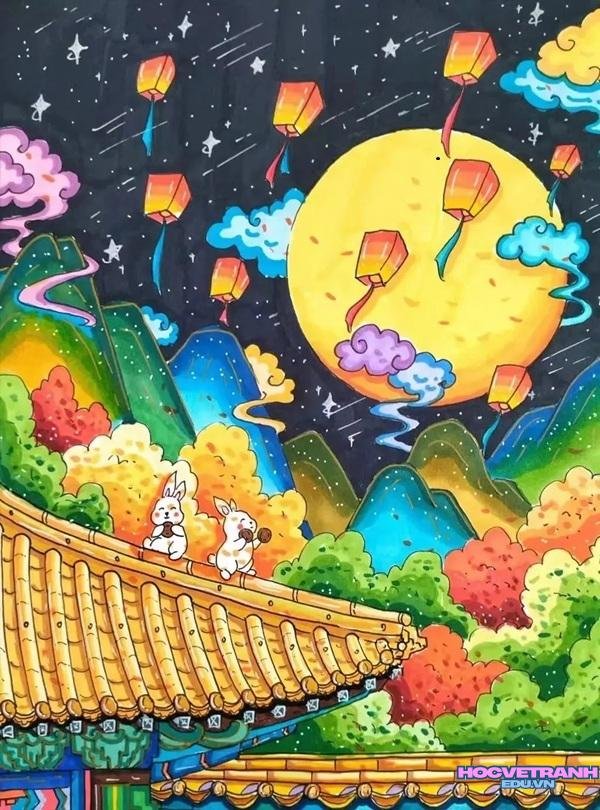 vẽ tết đoàn viên đẹp