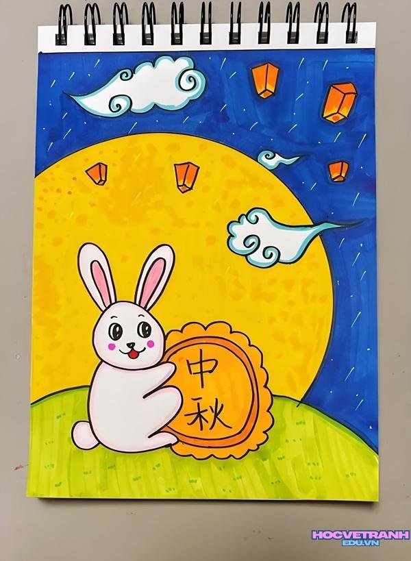 vẽ thỏ ngọc cung trăng