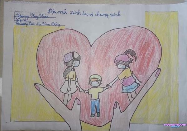 vẽ thông điệp đội mũ