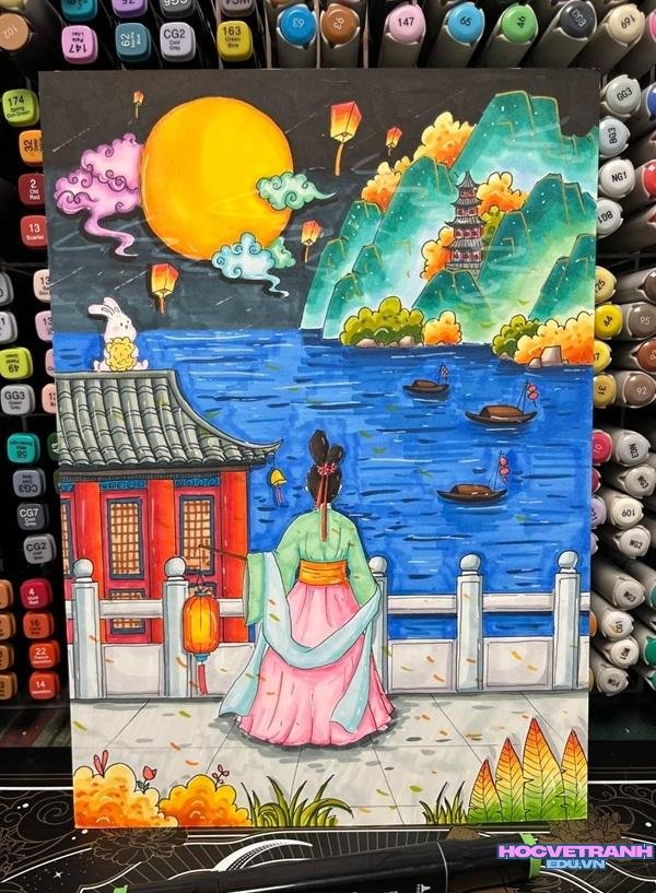 vẽ tiên nữ đêm rằm