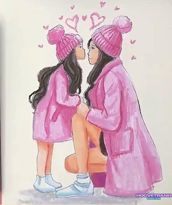 vẽ tranh 20 10 dễ thương