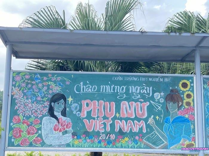 vẽ tranh 20 10 trên bảng