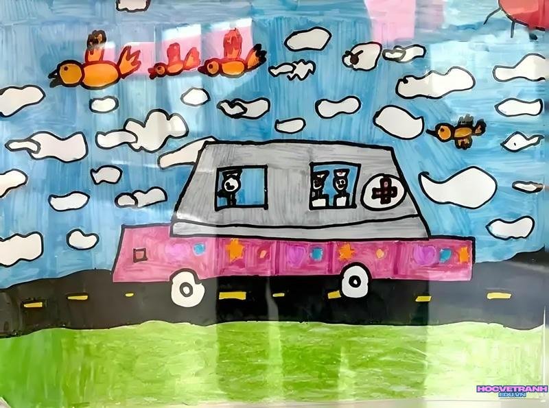vẽ tranh Chiếc ô tô mơ ước​