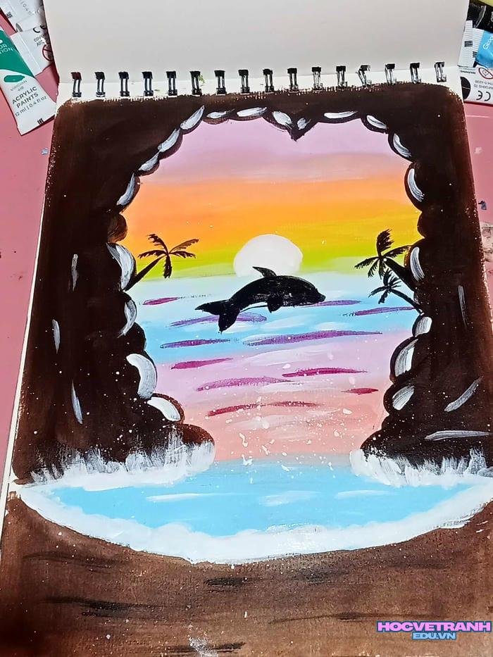 vẽ tranh acrylic cho trẻ em