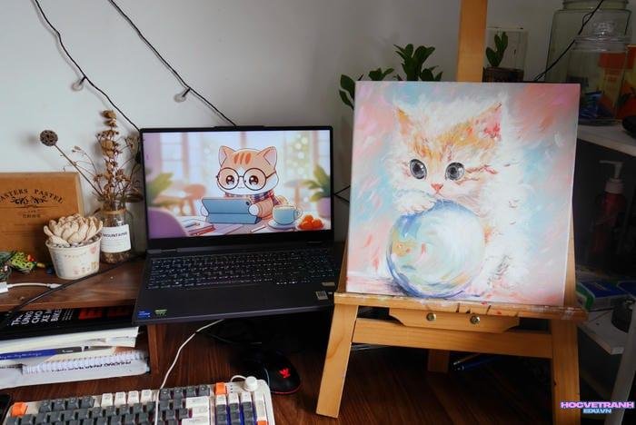 vẽ tranh acrylic màu sắc