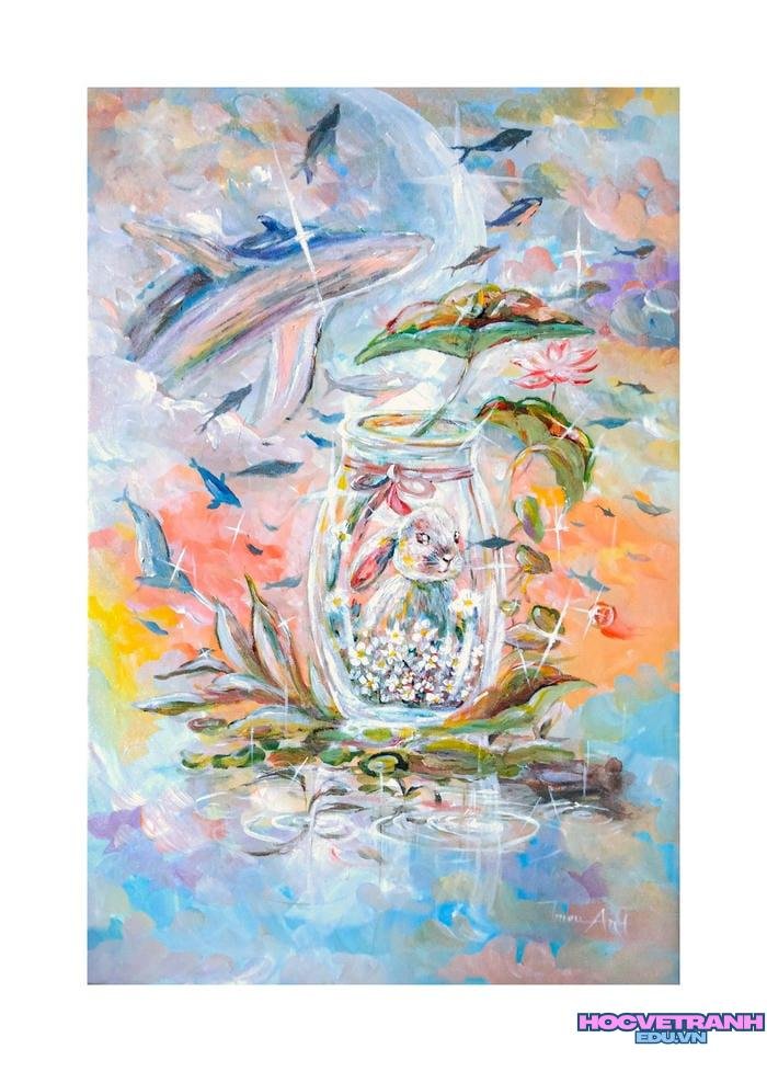 vẽ tranh acrylic phong cảnh