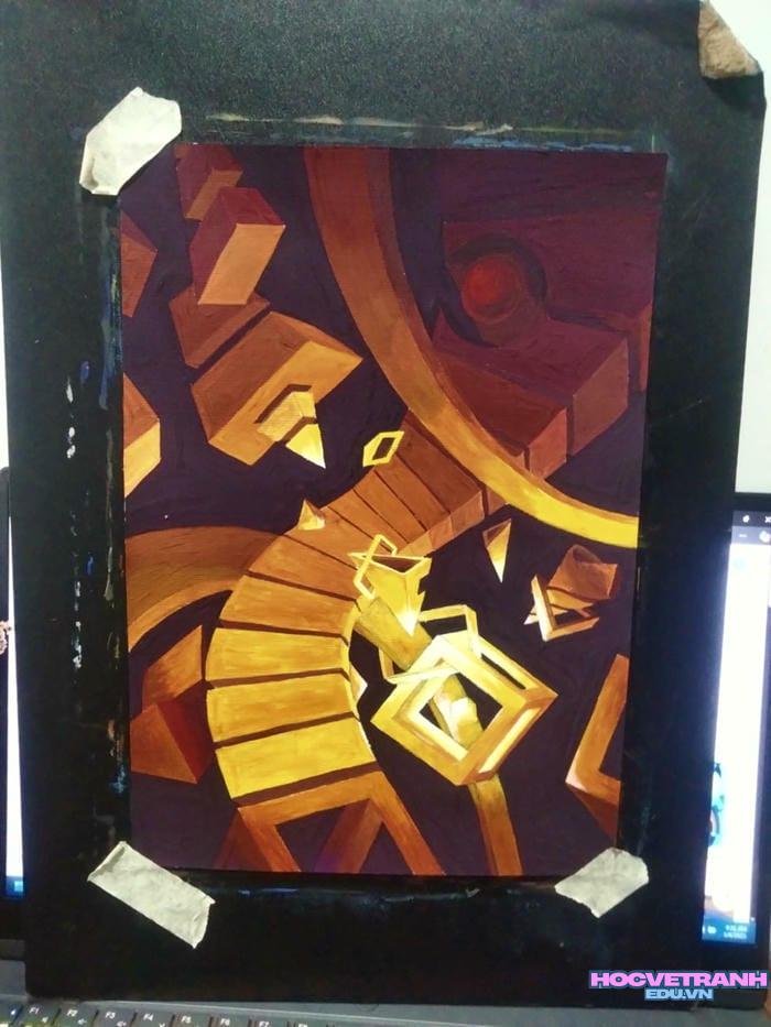 vẽ tranh acrylic trừu tượng