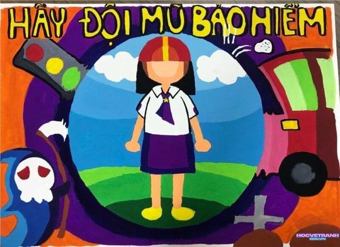 vẽ tranh an toàn giao thông cho trẻ