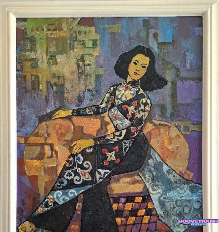 vẽ tranh áo dài ấn tượng