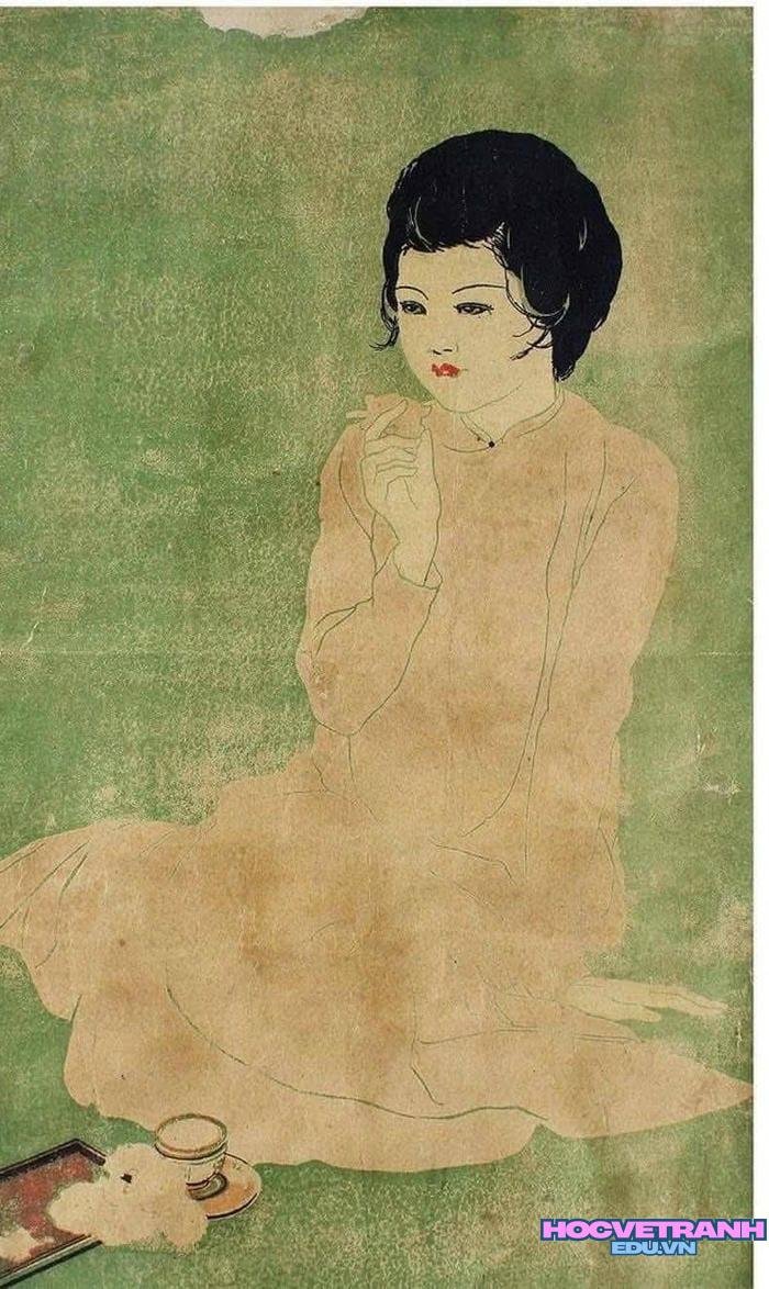 vẽ tranh áo dài cách điệu