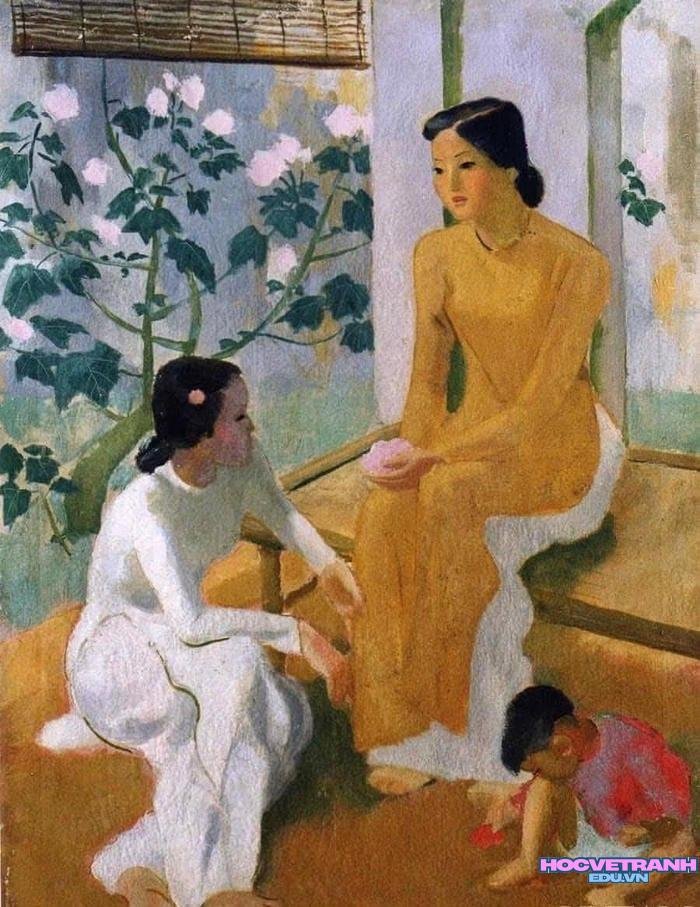 vẽ tranh áo dài và tà áo