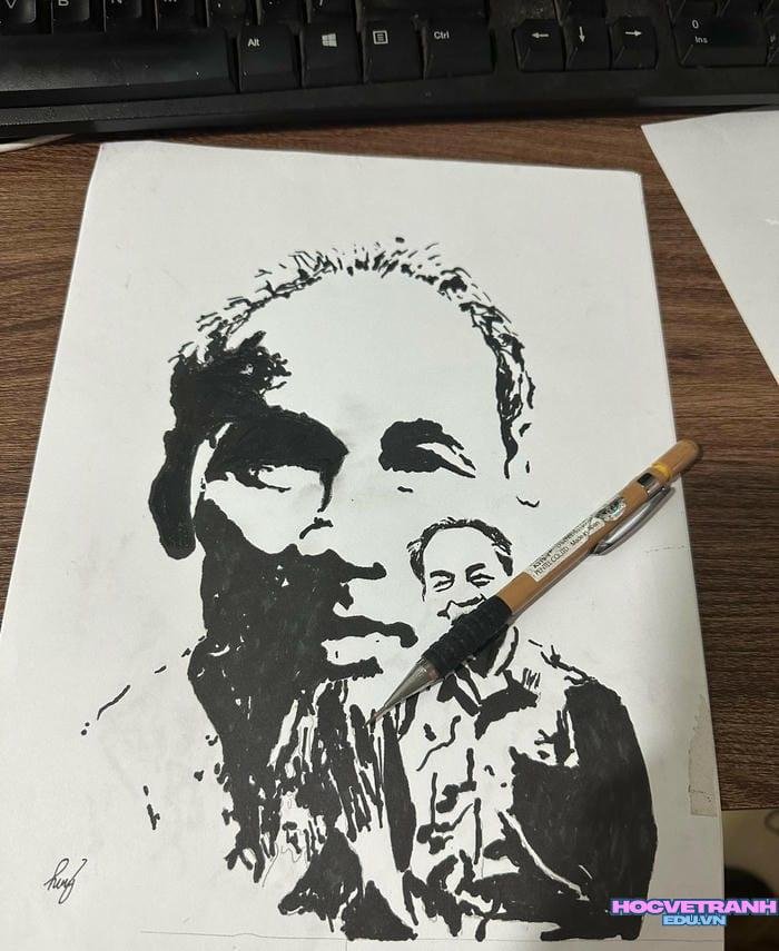 vẽ tranh bác hồ dễ vẽ