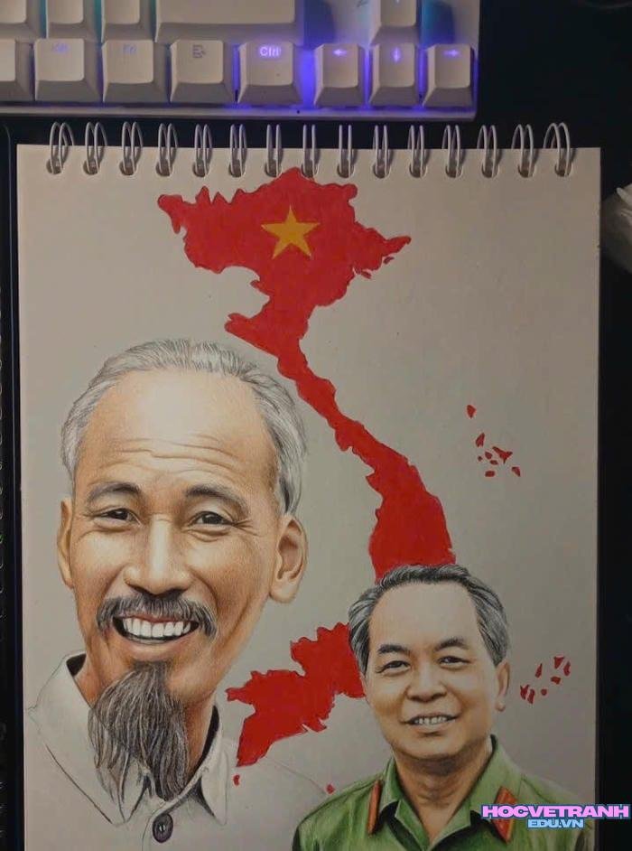 vẽ tranh bác hồ thể hiện tình cảm