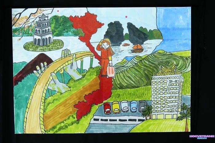 vẽ tranh bản đồ việt nam đơn giản mà đẹp