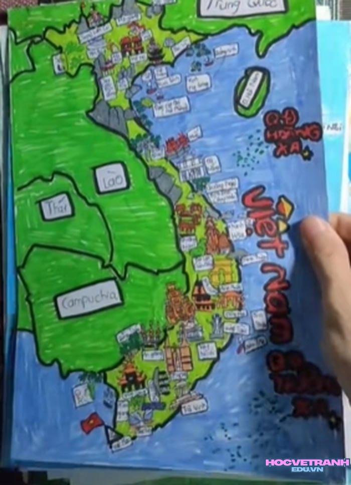 vẽ tranh bản đồ việt nam
