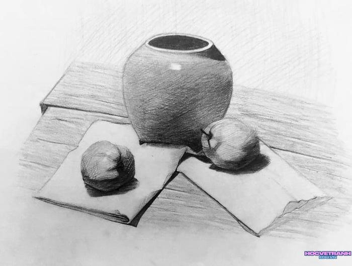 vẽ tranh bằng bút chì đen trắng