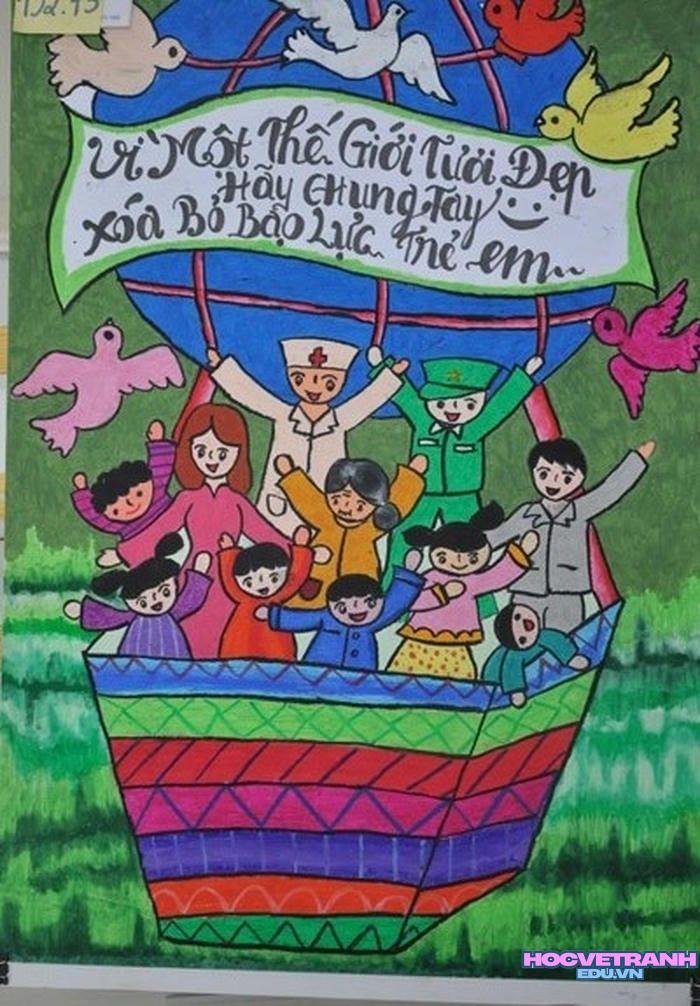 vẽ tranh bạo lực học đường cho thiếu nhi