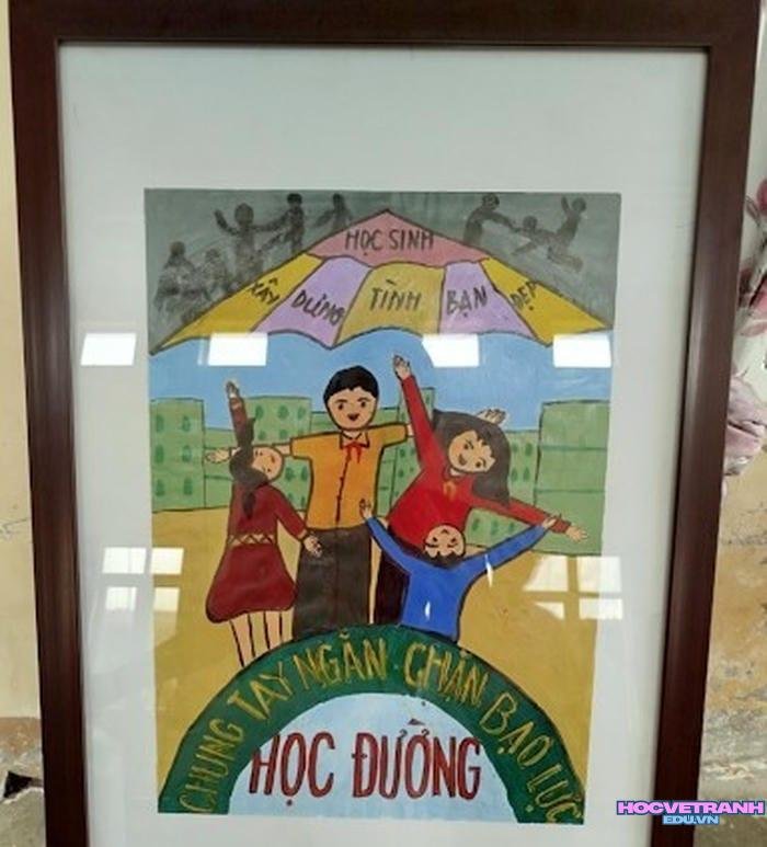 vẽ tranh bạo lực học đường ở lớp