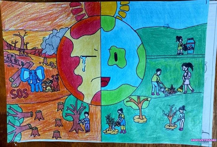 vẽ tranh bảo vệ động vật hoang dã cho thiếu niên