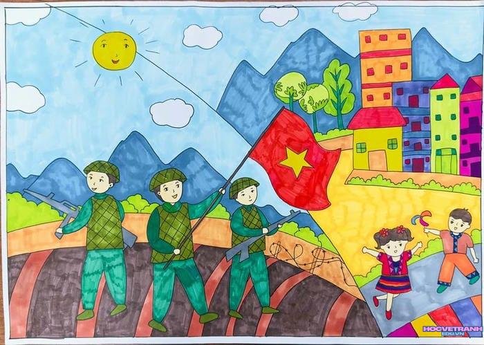 vẽ tranh bảo vệ hòa bình với thông điệp