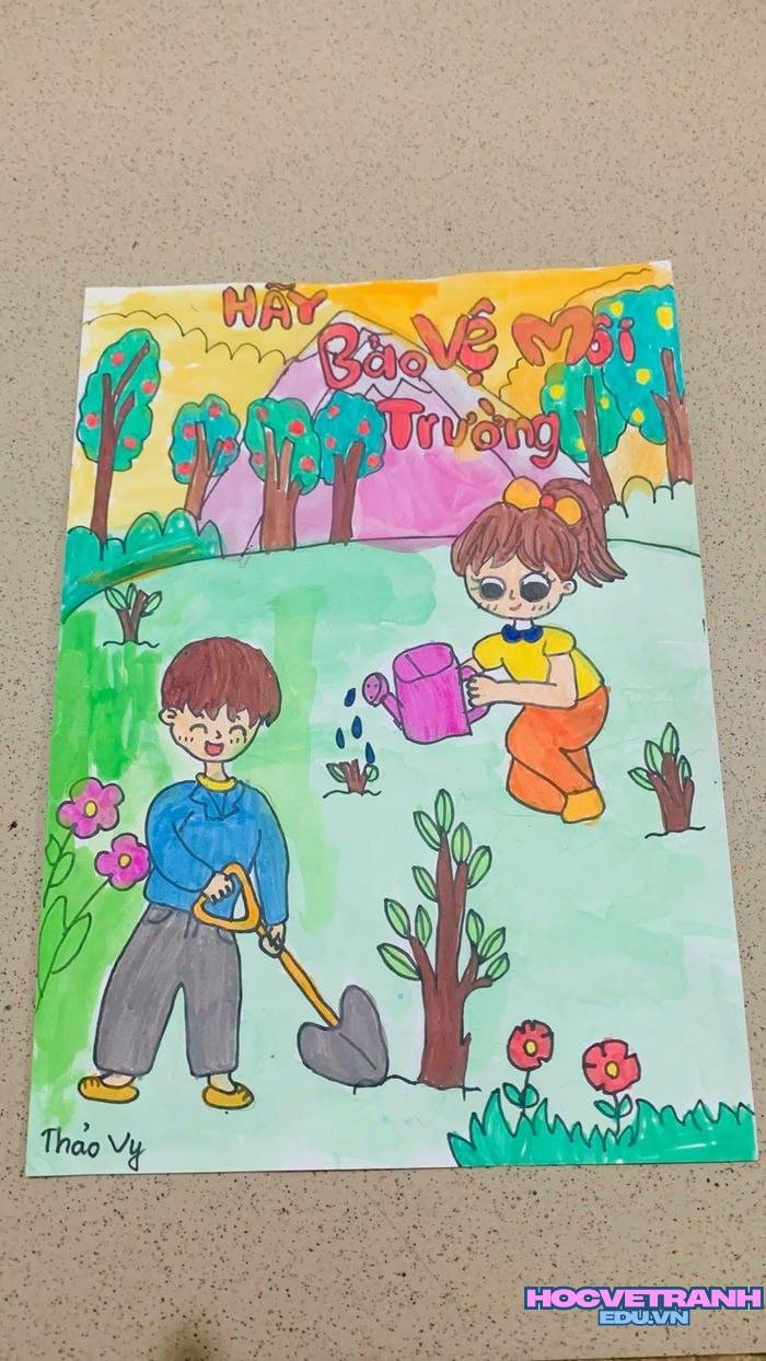 vẽ tranh bảo vệ môi trường việt nam