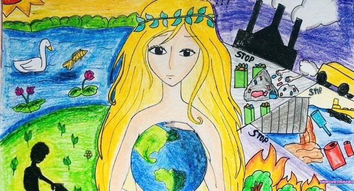 vẽ tranh bảo vệ trái đất