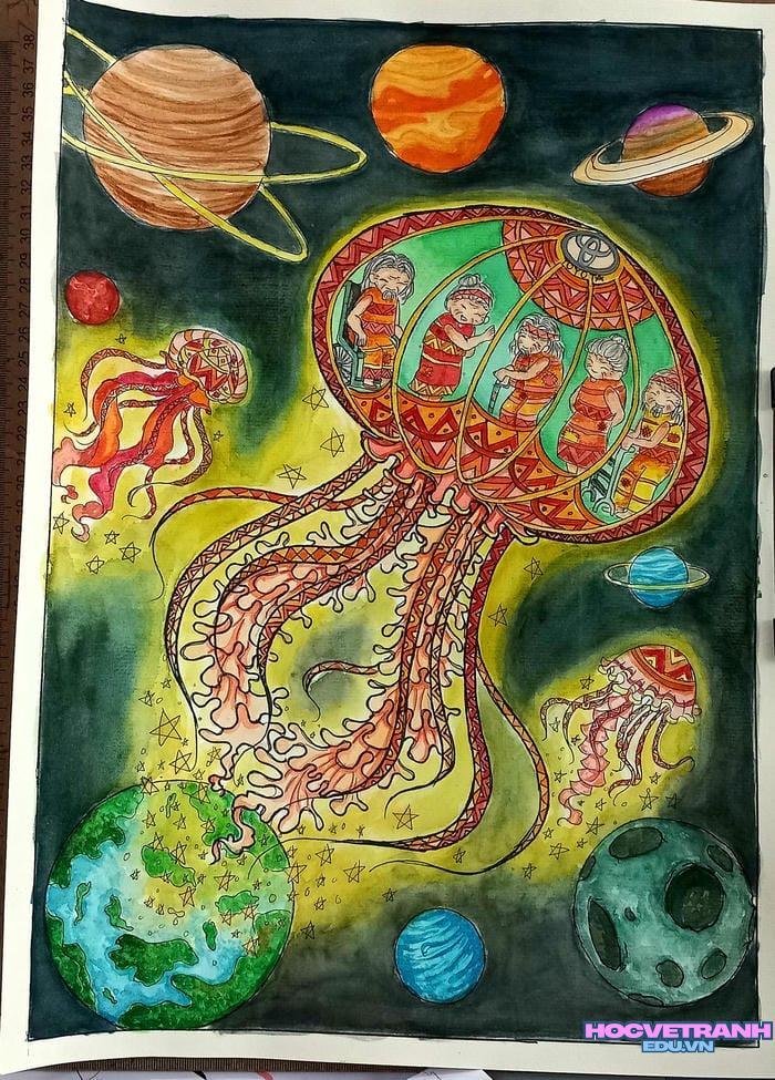 vẽ tranh bìa chuyện cổ tích đơn giản