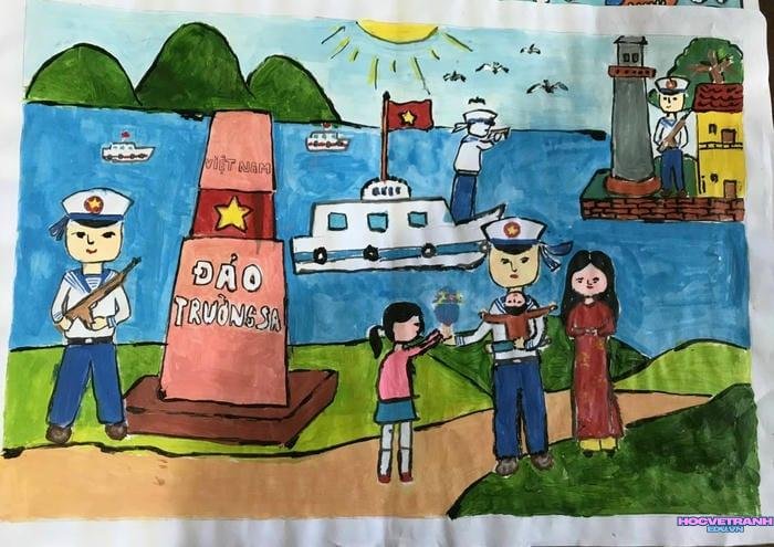 vẽ tranh biển đảo bảo vệ