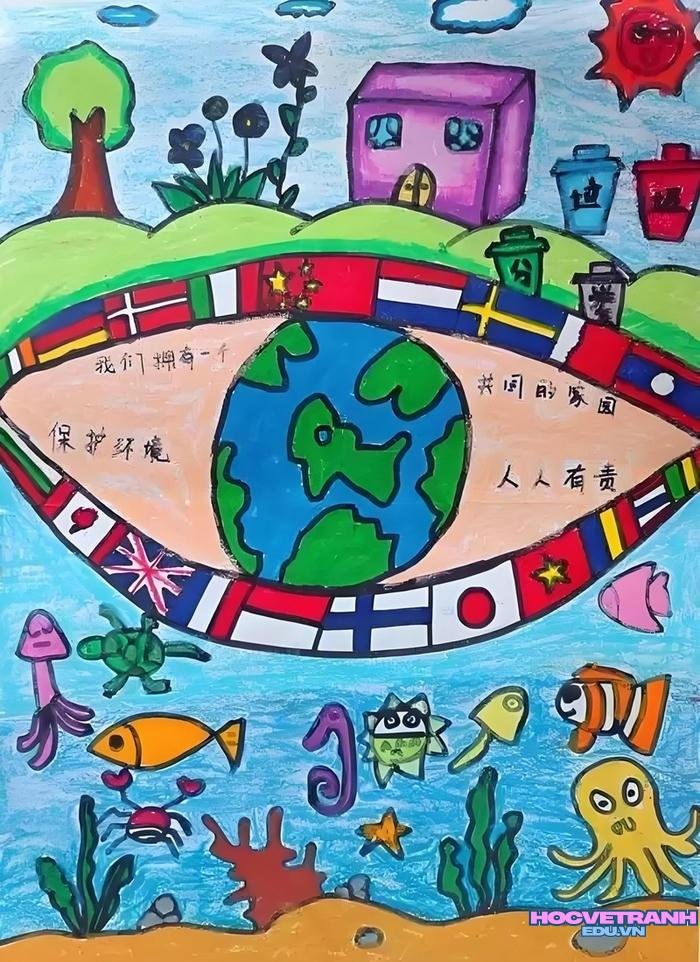 vẽ tranh biến đổi khí hậu việt nam